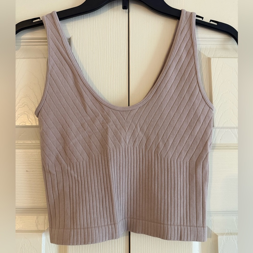 NWOT Forever 21 Ribbed Scoop Tank Top - Light Brown
